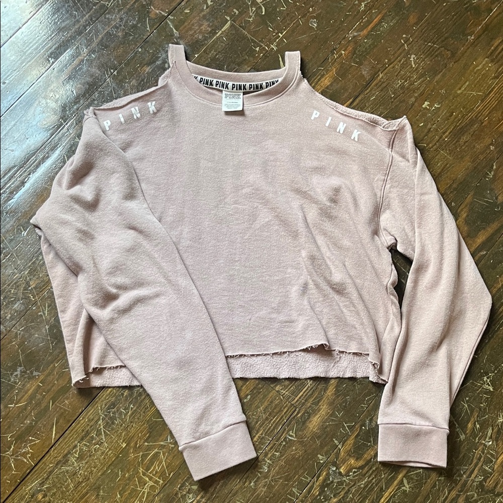 PINK Victoria's Secret Mauve Cold Shoulder Top